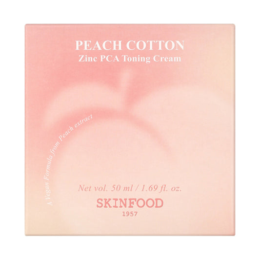 SKINFOOD Peach Cotton Zinc PCA Toning Cream, 50ml (Peach)