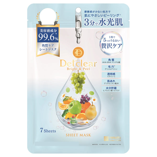 Meishoku DET Clear Bright & Peel Sheet Mask, 7 Pieces