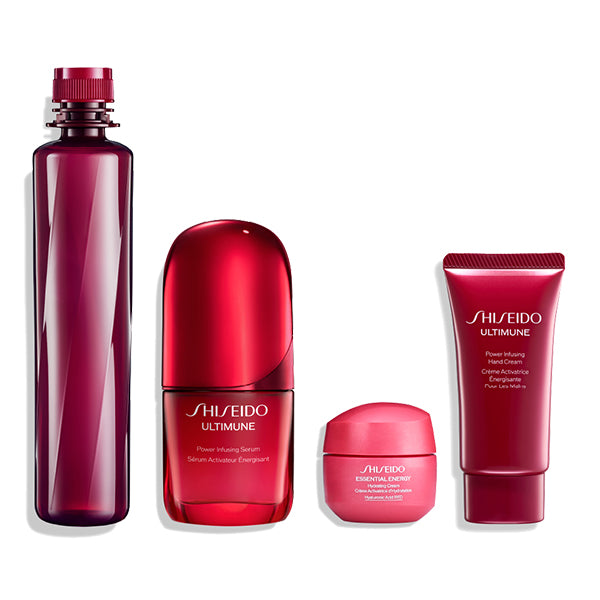 SHISEIDO Beauty Circulation Holiday Kit (Ultimune Power Infusing Serum & Eudermine Refill), 30ml, 145ml, 15g, 30g