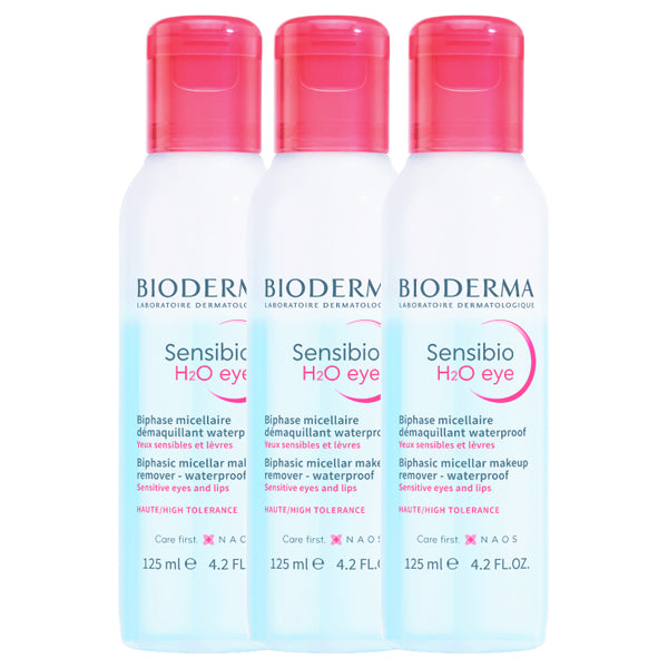 BIODERMA Sensibio H2O Eye 3-Bottle Set, 125mlx3