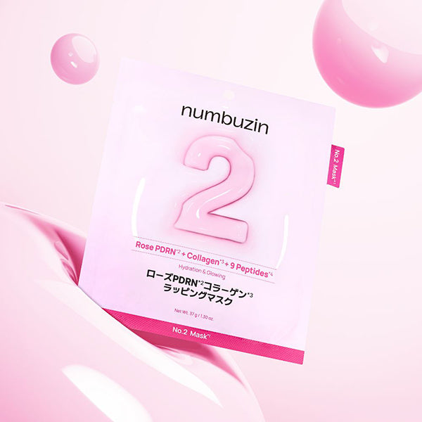 Numbuzin No.2 Rose PDRN Collagen Wrapping Mask, 4 sheets