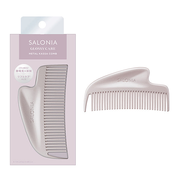 SALONIA Glossy Care Metal Kassa Comb (Pink)