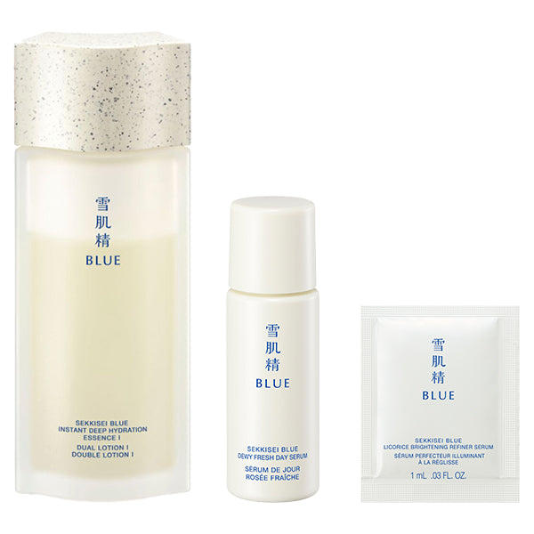 Sekkisei BLUE Deep Hydrating Essence Liquid I Kit, 120ml, 7ml, 1ml