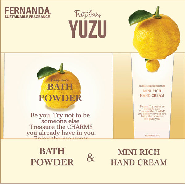FERNANDA Mini Hand & Bath Powder Set (Gift), 20g + 40g×2 (Yuzu)