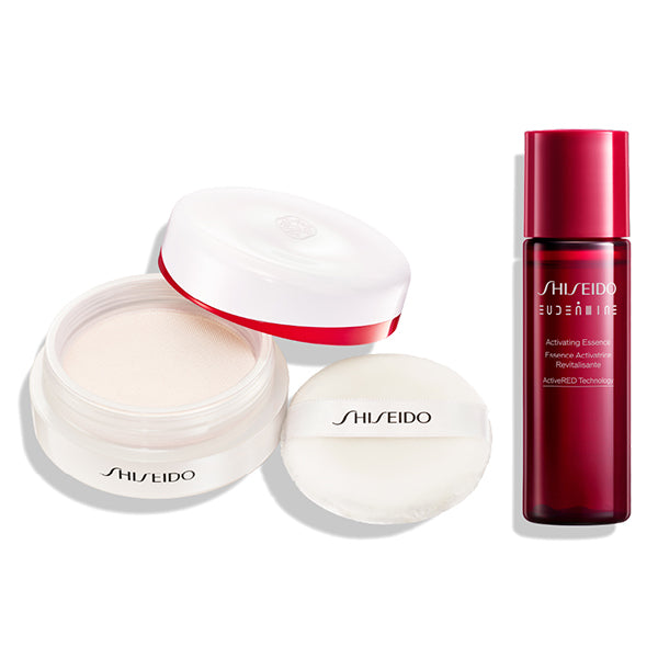SHISEIDO Base Makeup Kit (Essence Skin Setting Powder 01 Hydrating GLOW), 01 Hydrating GLOW, 7g, 30ml