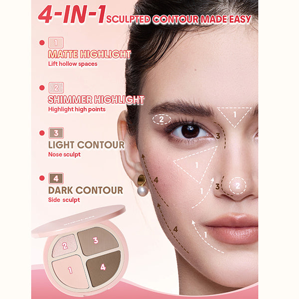 SHEGLAM Hyper Sclut Highlight & Contour Palette (Cool), 10g