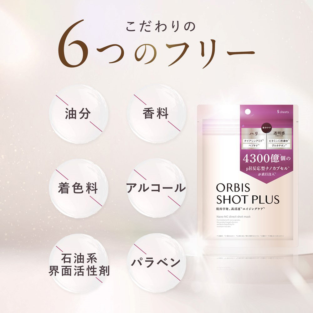 ORBIS Shot Plus Nano NC Direct Shot Mask, 5 Pack