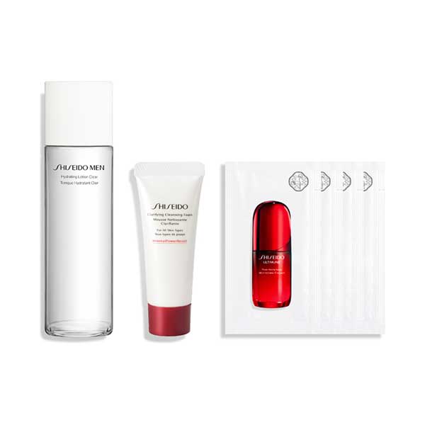 SHISEIDO Men Lotion Limited Set Hydrating Lotion C, 150ml, 15g, 1.5ml×4 packets (Citrus Bamboo Green)