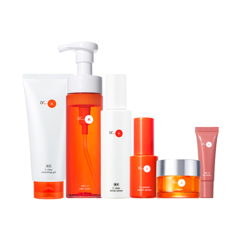 Dr. K Cleansing, Foaming Wash, Pre-Serum, Lotion, Cream & Lip Set, Rosy Rose Edition, 150g + 200ml + 30ml + 120ml + 30g + 10g (Limited Edition)