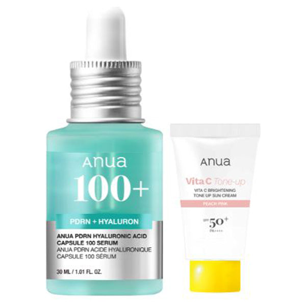 Anua PDRN Hyaluronic Acid 100 Serum Set SPF50+ PA++++, 30ml + 15ml