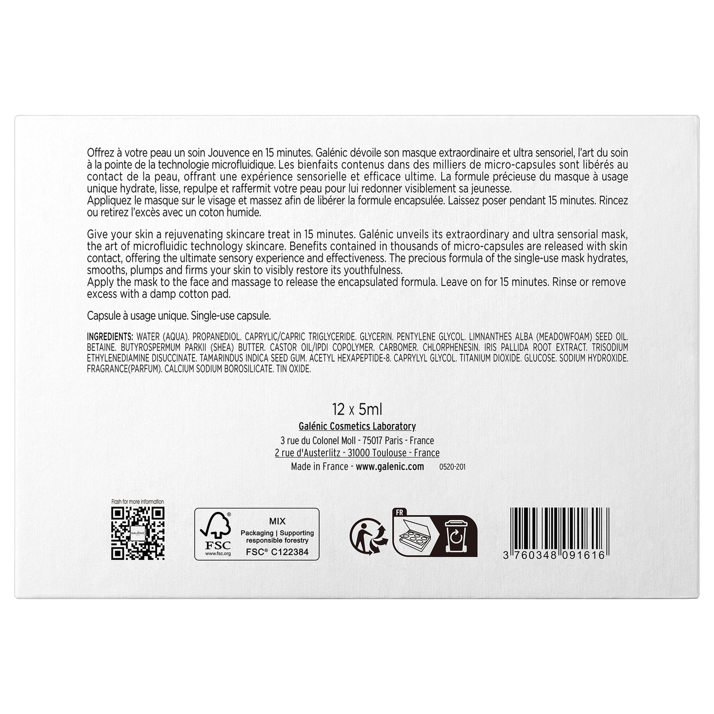 GALENIC Extreme Rejuvenating Micro Mask, 5ml x 12