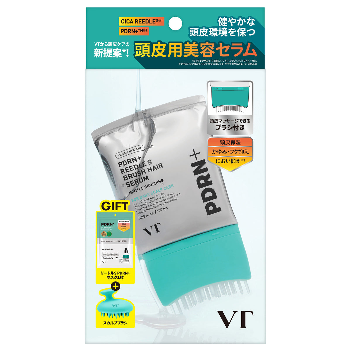 VT PDRN Reedle S Brush Hair Serum Special Set, 100ml