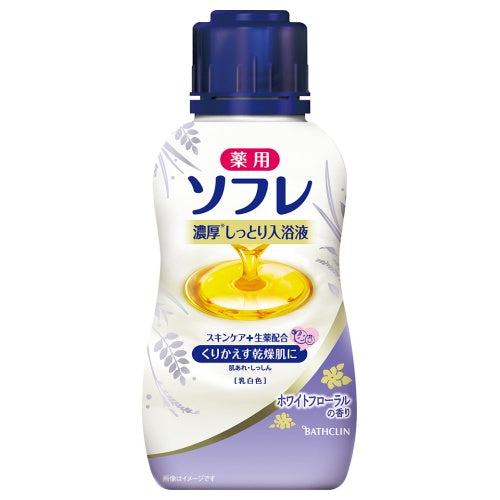Medicated Sofure Rich Moisturizing Bath Liquid, 480ml (White Floral)