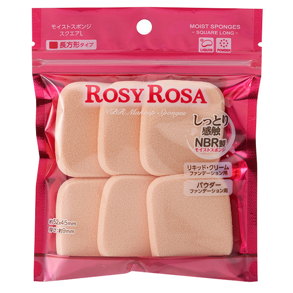 Rosy Rosa Moist Sponge, Square L, 6P