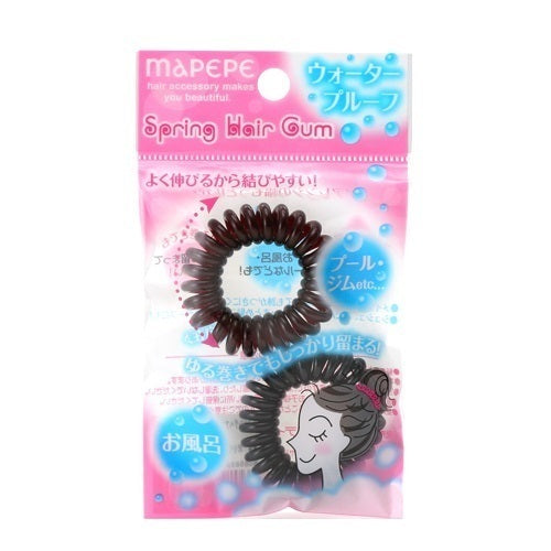 maPEPE Spring Hair Ties (Brown & Black), 2 Pack