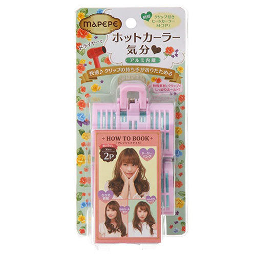 maPEPE Heat Roller with Clip M (Pink/Light Blue), 2 Pack