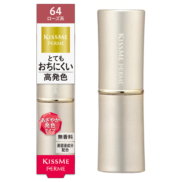 KISSME FERME Proof Shiny Rouge, 64 Warm Rose, 3.8g