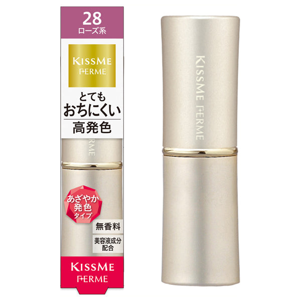 KISSME FERME Proof Shiny Rouge, 28 Sparkling Rose, 3.8g