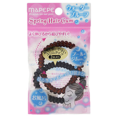 maPEPE Spring Hair Ties Slim BK&BR (Black & Brown), 2 Pack
