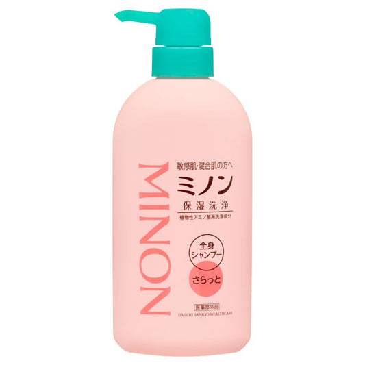 Minon whole body shampoo, light type, 450ml, lightly scented (green tea scent)