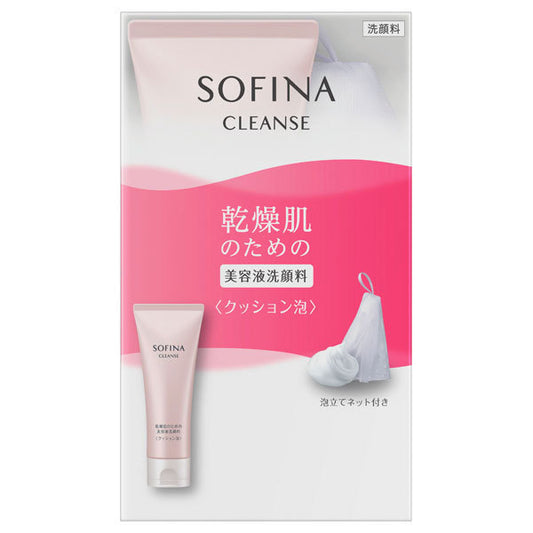 Sofina Cushion Foam Facial Cleanser for Dry Skin (Subtle Floral)