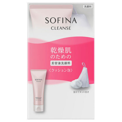 SOFINA Serum facial cleanser for dry skin <cushion foam>, subtle floral sweetness