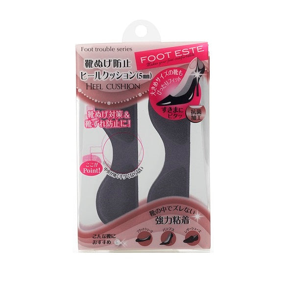 Foot Esthe Heel Cushion for Shoe Slippage BK, 5mm