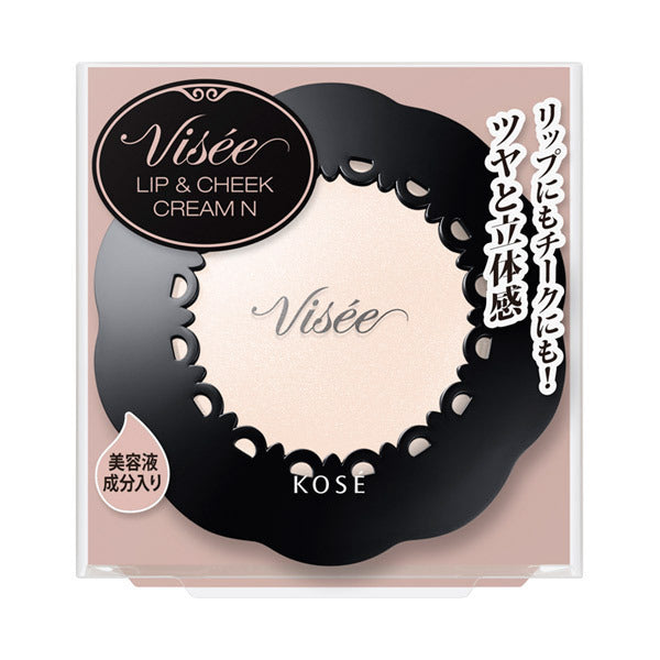 VISEE Riche Lip & Cheek Cream N, SP-10 Pearly Beige, 5.5g, Fragrance-free