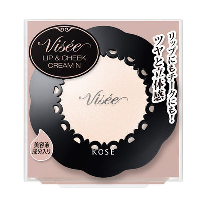 VISEE Riche Lip & Cheek Cream N, SP-10 Pearly Beige, 5.5g, Fragrance-free