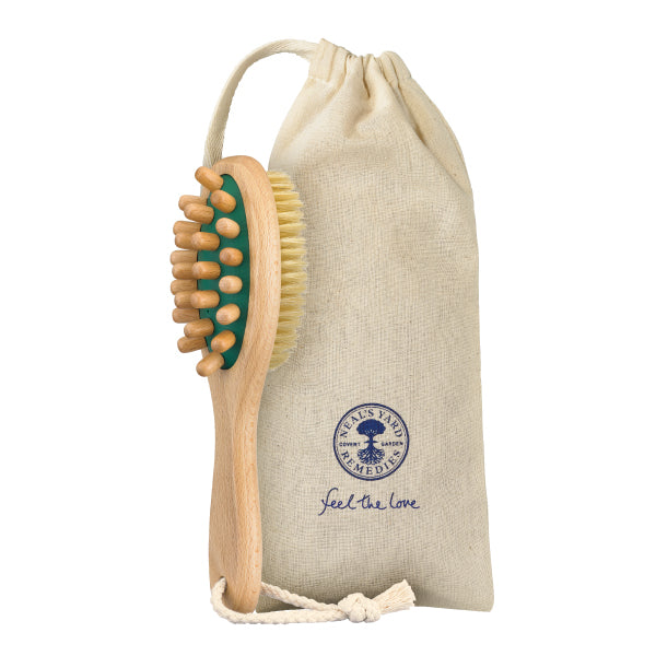 Body massage brush, cotton drawstring bag included