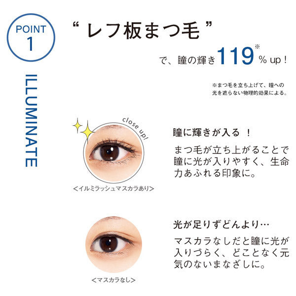 ORBIS Illuminating Lash Mascara, [Black] A basic black with a lustrous shine, 114.5mm