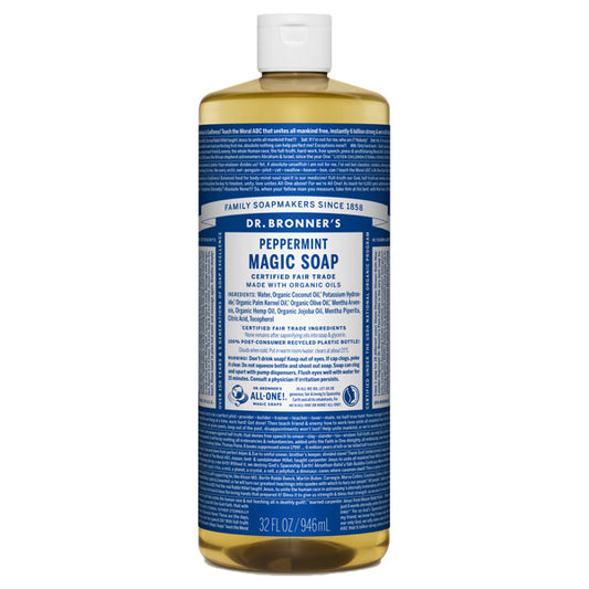 Dr. Bronner's Magic Soap Peppermint, 946ml (Refreshing Mint)