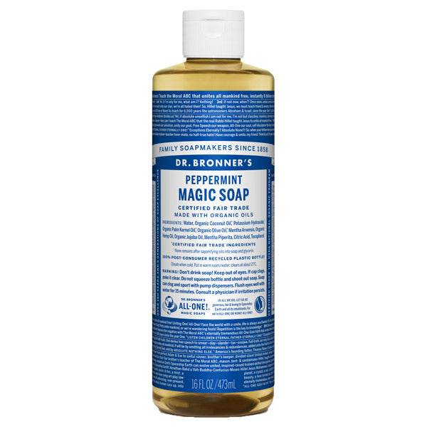 Dr. Bronner's Magic Soap Peppermint, 473ml (Refreshing Mint)