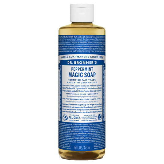 Dr. Bronner's Magic Soap Peppermint, 473ml (Refreshing Mint)