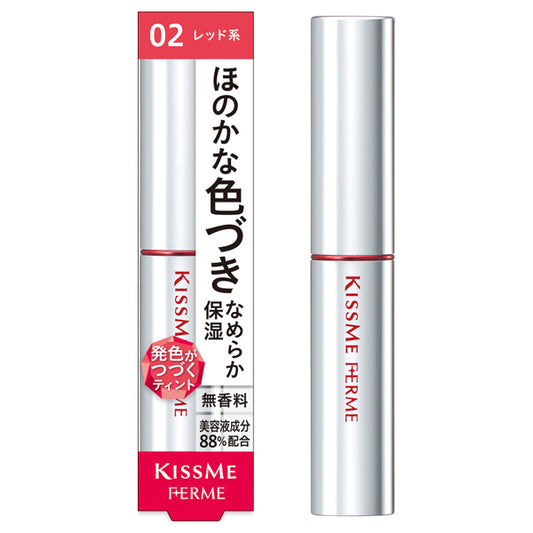 KISSME FERME Lip color & base, 02 Red, 2.2g