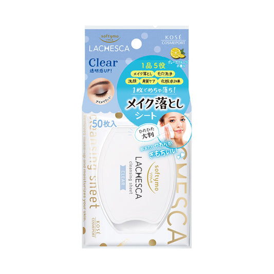 Softymo Water Cleansing Sheet (Clear), 50 sheets (Grapefruit)