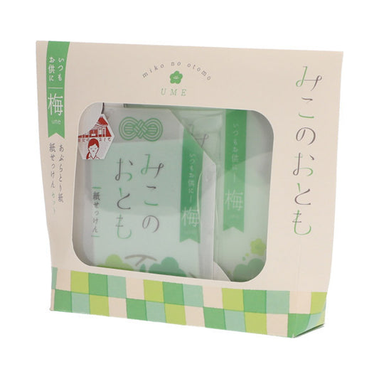 Okurimono Shoutengai Miko no Otomo Paper Soap & Oil Blotting Paper Set (Ume)
