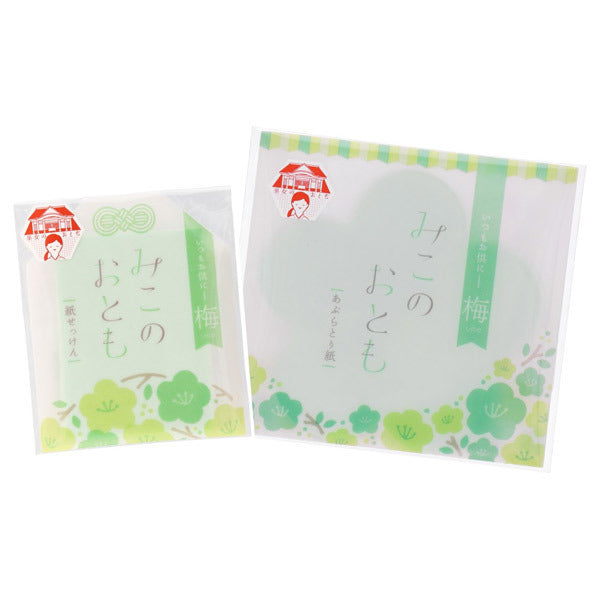 Okurimono Shoutengai Miko no Otomo Paper Soap & Oil Blotting Paper Set (Ume)