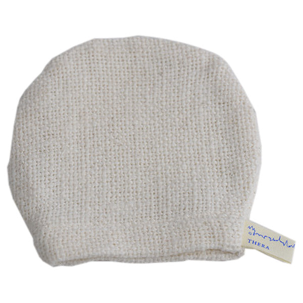 Wabo round face wash mitten, white, approx. 12cm x 12cm