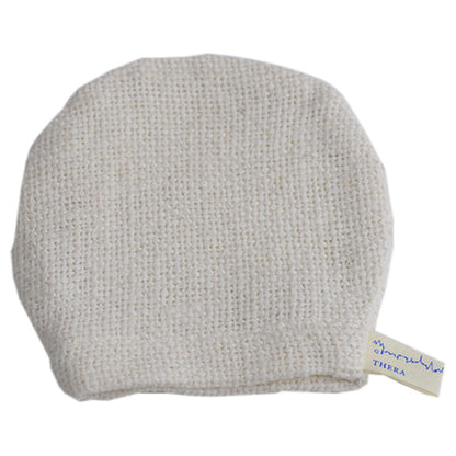 Wabo round face wash mitten, white, approx. 12cm x 12cm