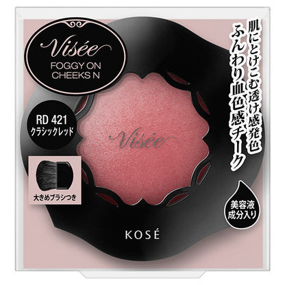 VISEE Riche Foggy On Cheeks N, [RD421] Classic Red, 5g, Smooth, Fragrance-free