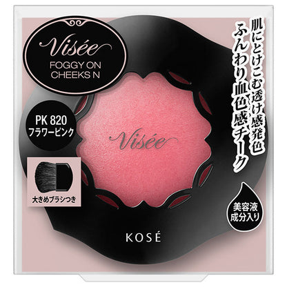 VISEE Riche Foggy On Cheeks N, [PK820] Flower Pink, 5g, Smooth, Fragrance-free
