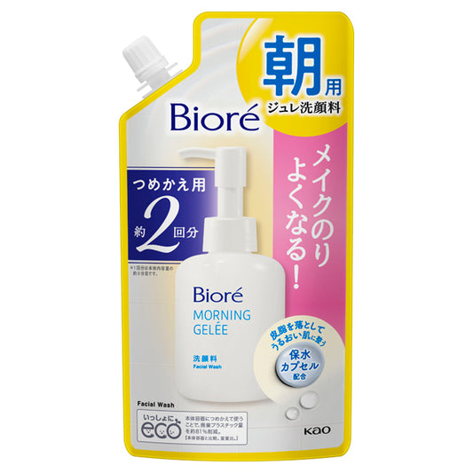 Biore Morning jelly face wash, Refill, 160ml, Aqua floral scent