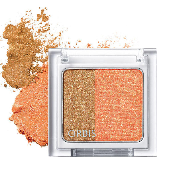 ORBIS Twin Gradient Eye Color, Orange Praline - Familiar Orange x Mature Brown, Fragrance-free