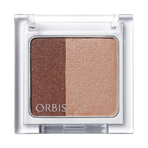 ORBIS Twin Gradient Eye Color, Cocoa Cinnamon Sheer Brown x Greige, Fragrance-free