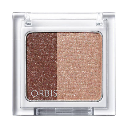 ORBIS Twin Gradient Eye Color, Cocoa Cinnamon Sheer Brown x Greige, Fragrance-free