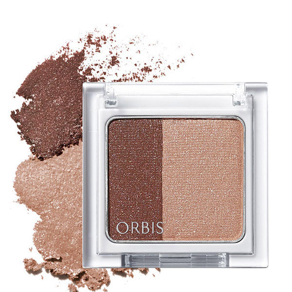 ORBIS Twin Gradient Eye Color, Cocoa Cinnamon Sheer Brown x Greige, Fragrance-free