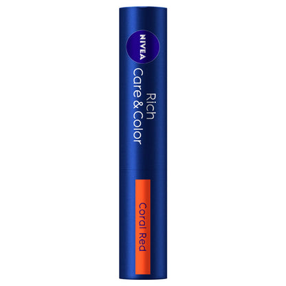 NIVEA Rich care & color lip, SPF20 PA++, Coral red, 2g, Fragrance-free