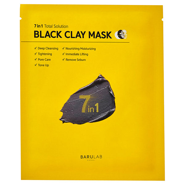 BLACK CLAY MASK, Black, 1 sheet 18g
