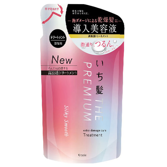 ICHIKAMI THE PREMIUM Extra Damage Care Treatment (Silky Smooth), Refill, 340g, Double Cherry Blossom Scent